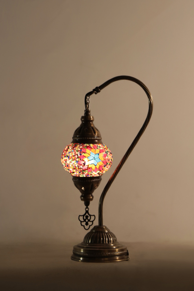 No1 Size Antique Mosaic Swan Neck Lamp